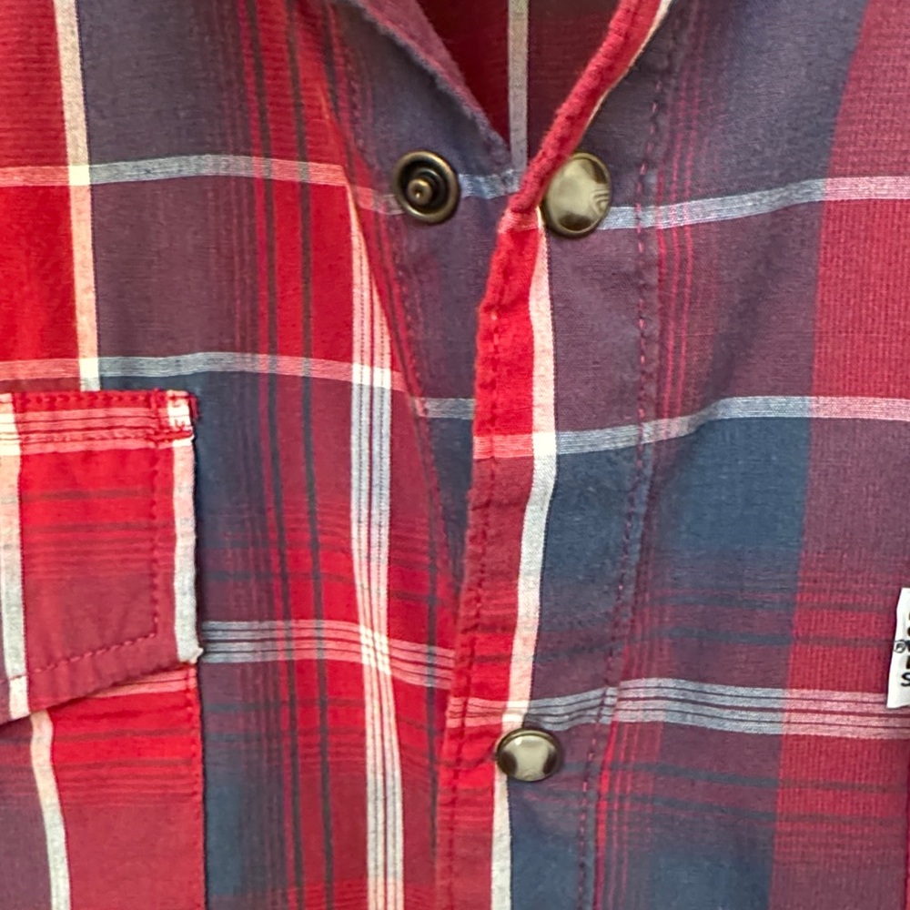 Levi's Modern Snap Button Red and Blue Checkered Shirt - Picture 4 of 5